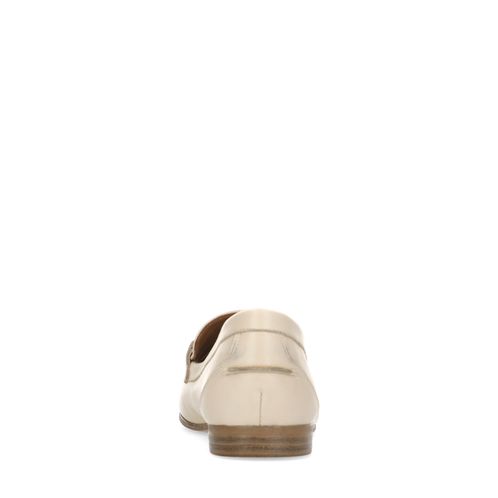 Loafers en cuir avec boucle - blanc cassé