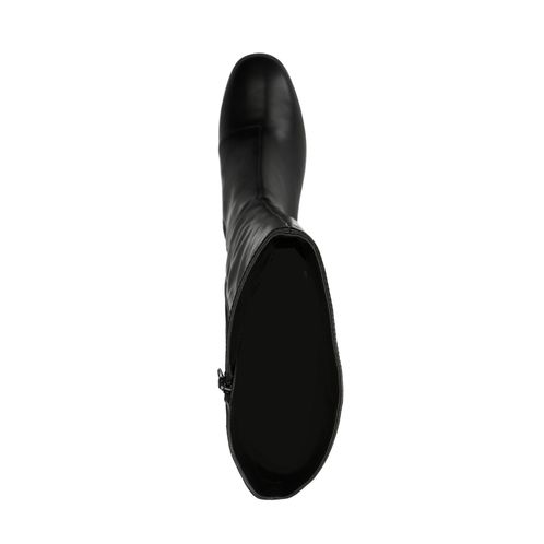 Schwarze Stiefel mit hohem Schaft und Blockabsatz