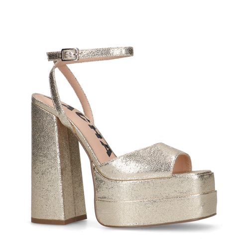 Goldfarbene Plateau-Pumps