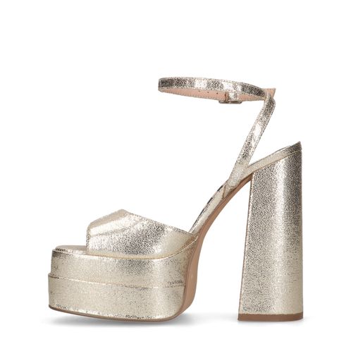 Goldfarbene Plateau-Pumps