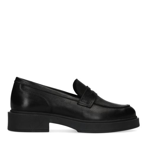 Schwarze Penny Loafer aus Leder