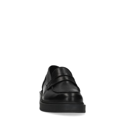 Penny loafers en cuir - noir