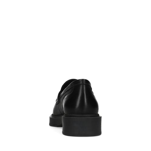 Zwarte leren penny loafers