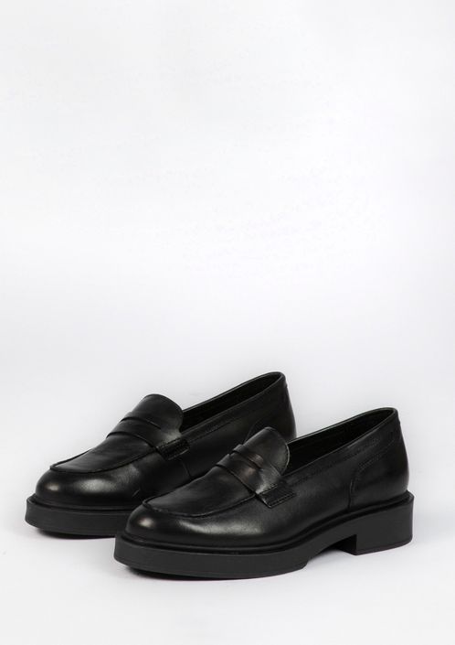Zwarte leren penny loafers