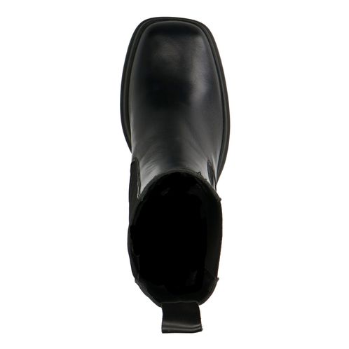 Chelsea boots en cuir avec plateau - noir