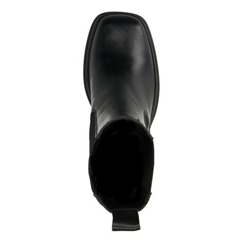 Zwarte leren Chelsea boots met plateau hak