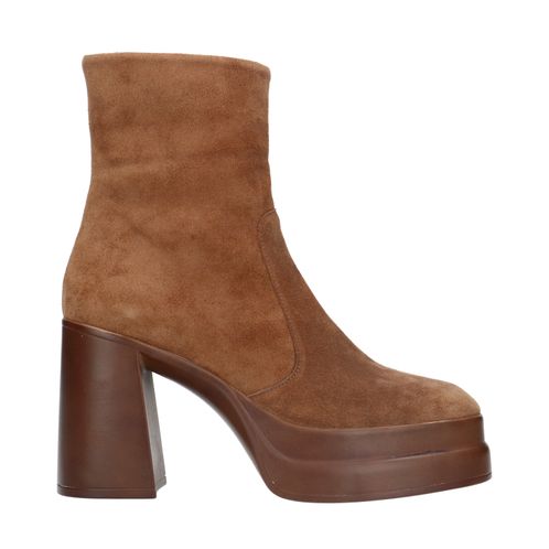 Bottines en daim avec semelle plateforme - marron 