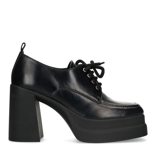 Escarpins à lacets avec plateau - noir