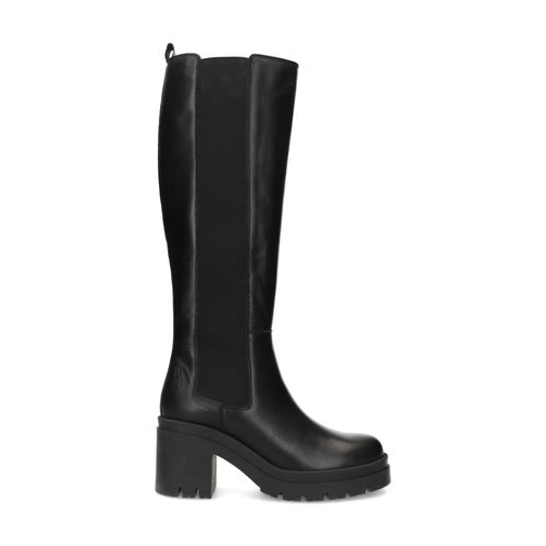 Hoge zwarte chelsea boots met blokhak