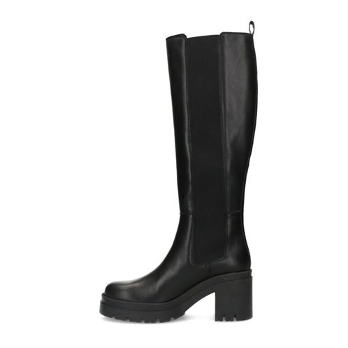 Hoge zwarte chelsea boots met blokhak