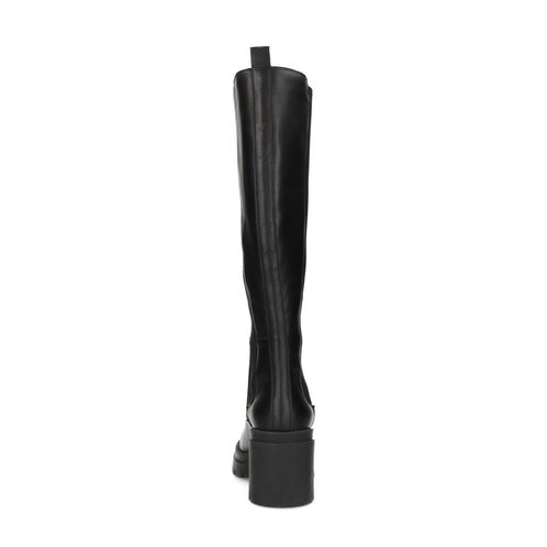 Hoge zwarte chelsea boots met blokhak