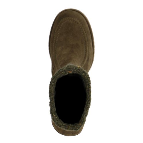 Bottines en daim avec talon cubain et plateau - vert foncé