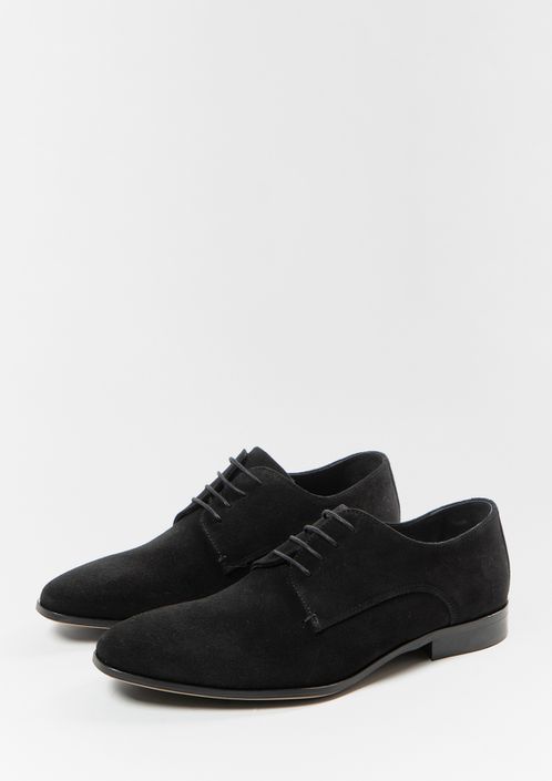 Chaussures à lacets en daim - noir
