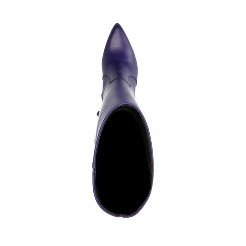 Bottes hauteur genou en cuir avec talon - violet