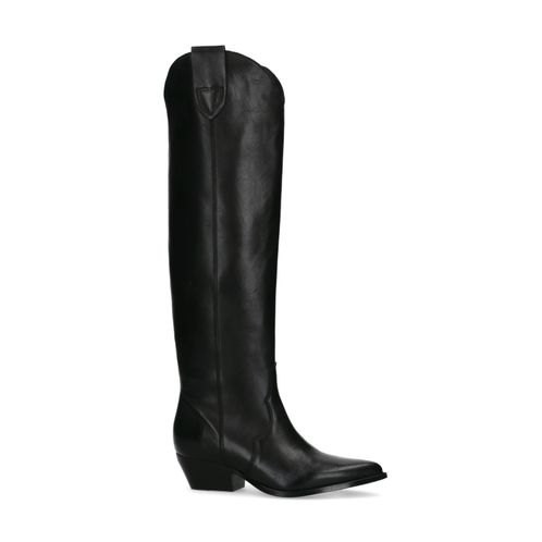 Santiags hautes en cuir - noir