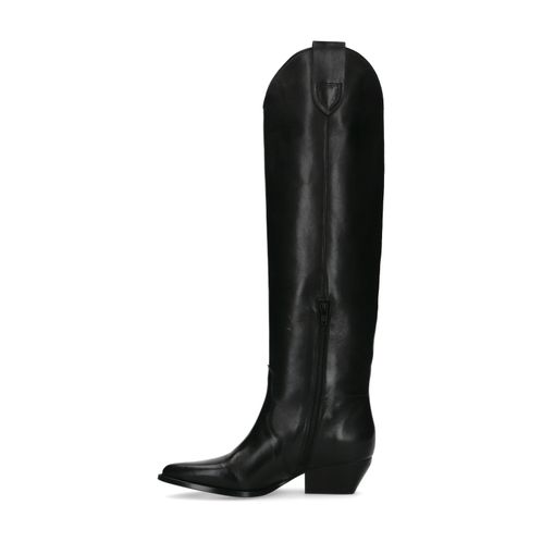 Santiags hautes en cuir - noir