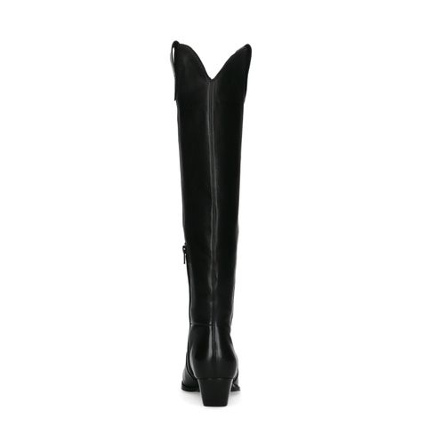 Santiags hautes en cuir - noir
