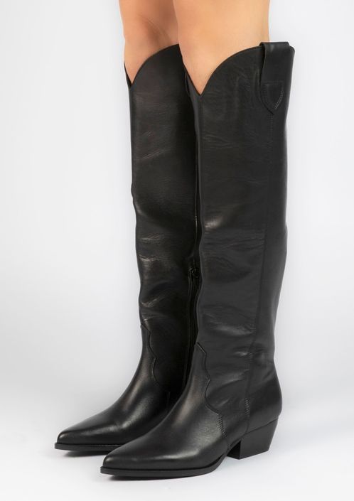 Schwarze Western Boots aus Leder