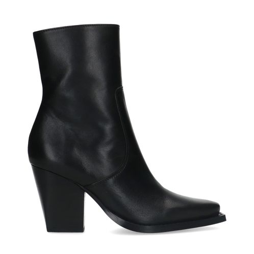 Bottines cuir à talon - noir