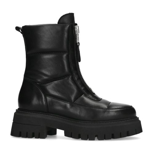 Zwarte puffer biker boots