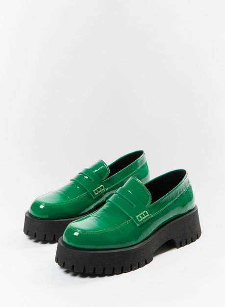 Loafers à plateforme - vert