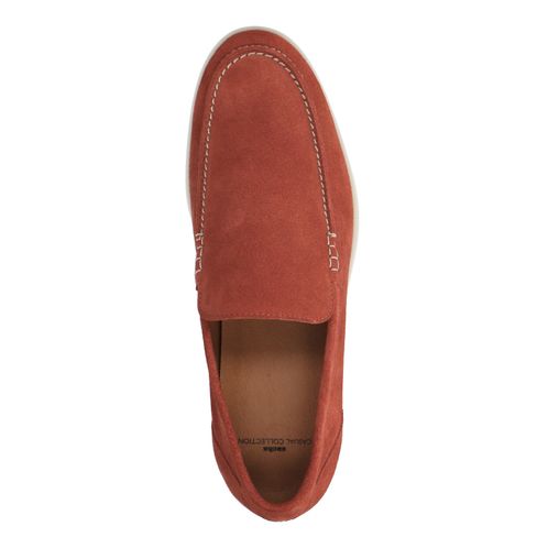 Rote Veloursleder-Loafer