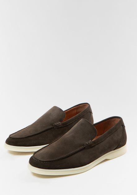 Donkerbruine suède loafers 