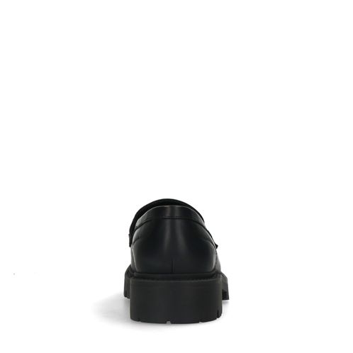 Zwarte chunky loafers met zilverkleurige chain