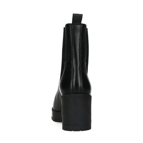 Zwarte korte leren chelsea boots met hak