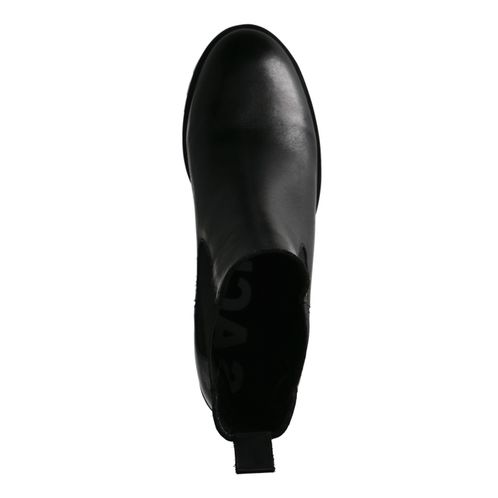 Zwarte korte leren chelsea boots met hak