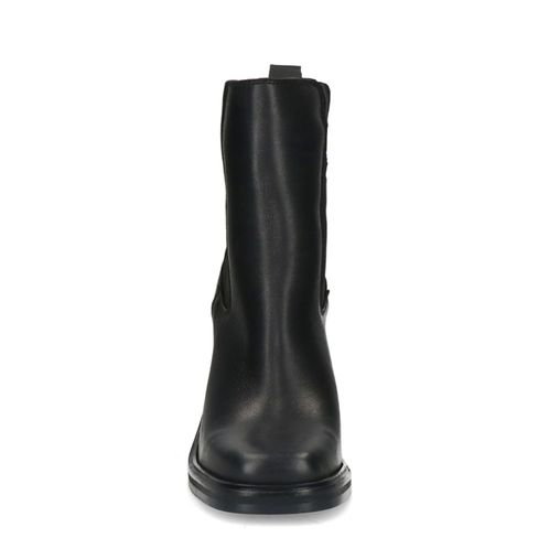 Zwarte leren Chelsea boots met blokhak