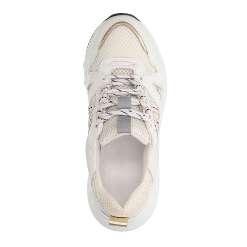 Witte sneakers met goudkleurige details