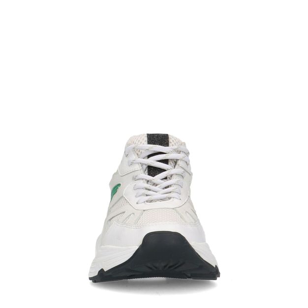 Weiße chunky Sneaker mit grünen Details