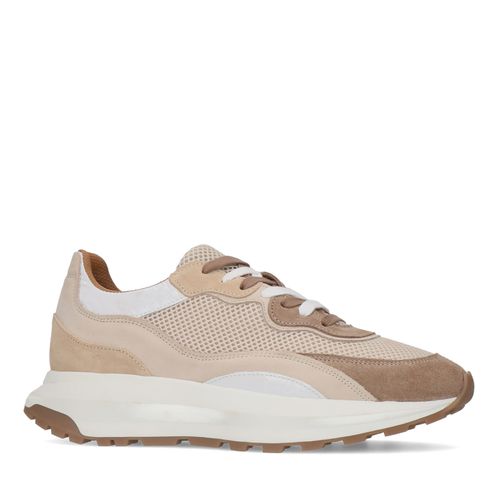 Beigefarbene Ledersneaker