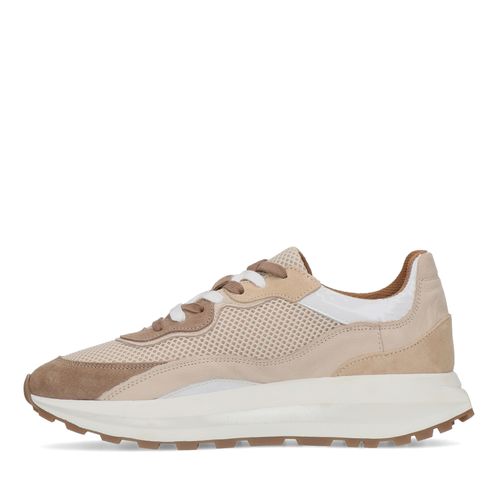 Beigefarbene Ledersneaker