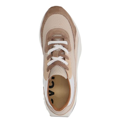 Beigefarbene Ledersneaker