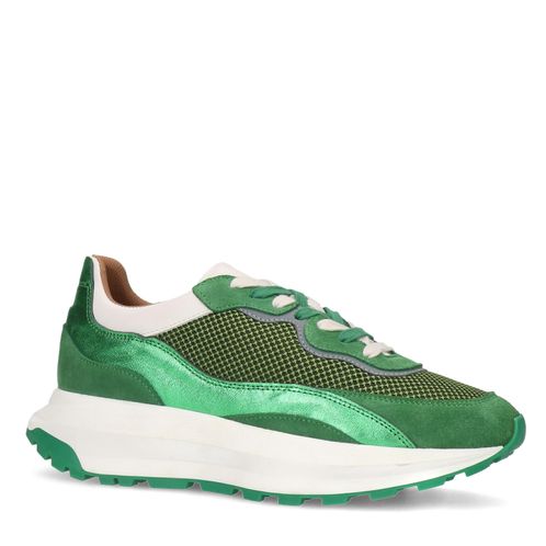 Grüne Sneaker mit Metallic-Details