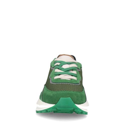 Groene sneakers met metallic details