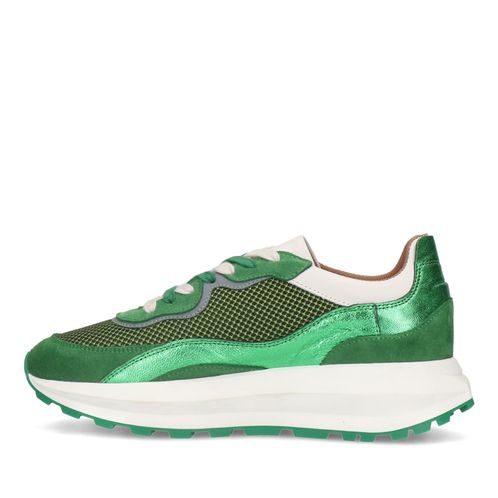Grüne Sneaker mit Metallic-Details