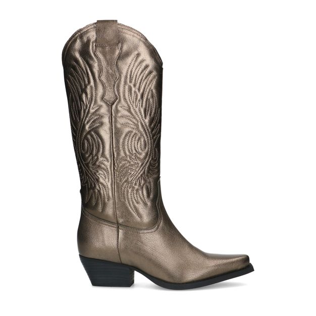 Cowboystiefel aus Leder in Bronze-Metallic – limited edition