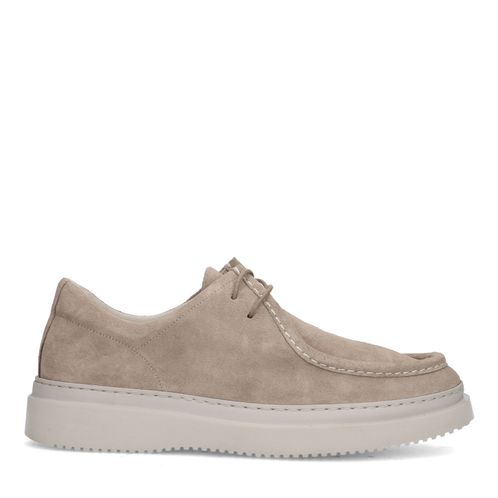 Chaussures à lacets en daim - beige