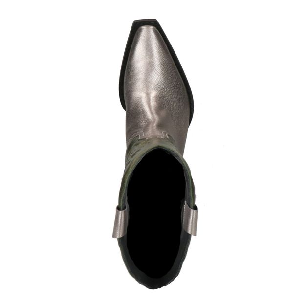 Grüne Western Boots in Metallic-Optik