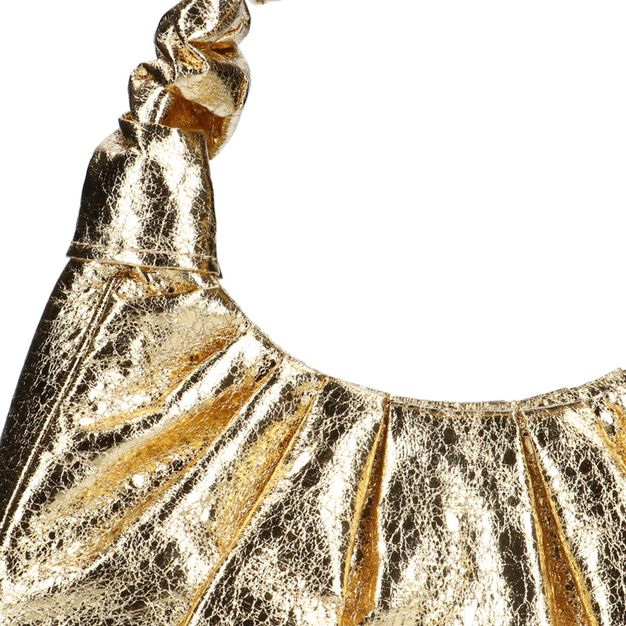 Goldfarbene Handtasche mit Falten-Details