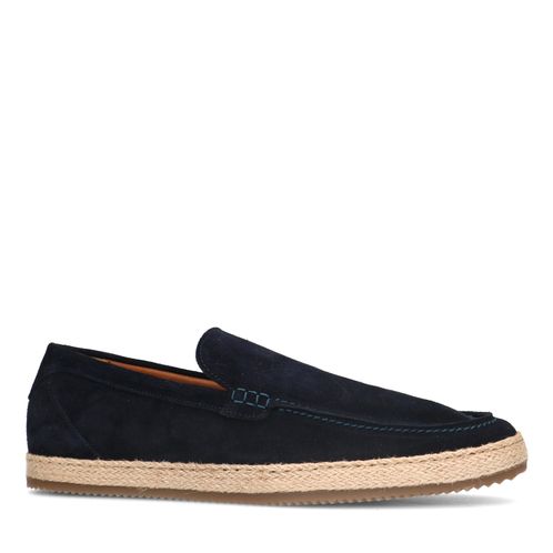 Donkerblauwe suède loafers