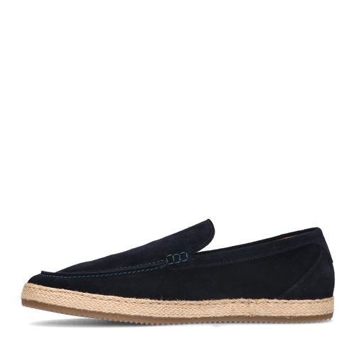 Donkerblauwe suède loafers