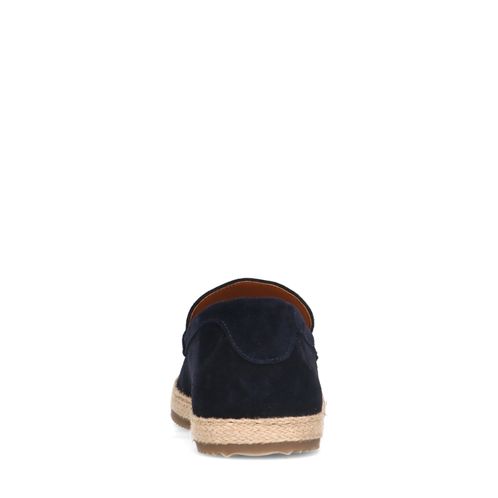 Donkerblauwe suède loafers
