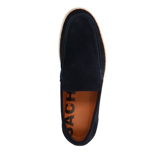 Donkerblauwe suède loafers