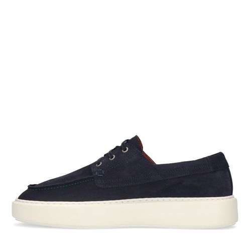 Donkerblauwe suède veterschoenen
