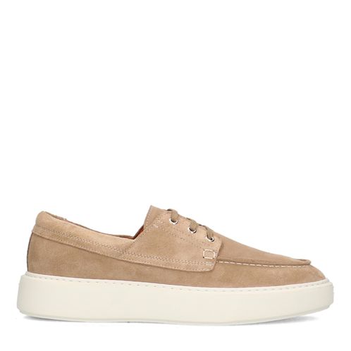 Beige suède veterschoenen