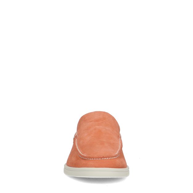 Orangefarbene Veloursleder-Loafer